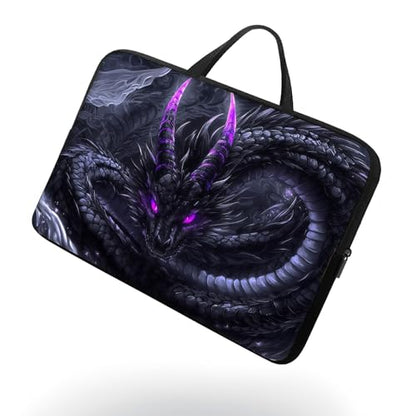 17 17.3 inch Laptop Sleeve with Handle, Black Dragon Water‑Resistant Laptop Carrying Case for HP 17.3 inch Laptop/HP Envy 17/Dell Inspiron 17/Lenovo Ideapad 17.3 - color: Black Dragon, size: 17-17.3 inch Devices