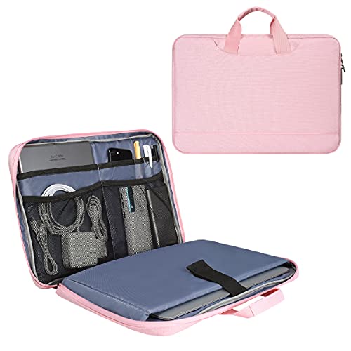 15.6 Inch Laptop Sleeve TSA Case Women Ladies Bag for Macbook Pro 16" M5 M4 M3 M2 M1, Lenovo Ideapad 15.6", HP Envy/Victus 15.6, Dell Inspiron 15, Acer Aspire/Nitro 15, ASUS MSI Macbook 15 Case, Pink - color: Pink, size: 15.6 Inch