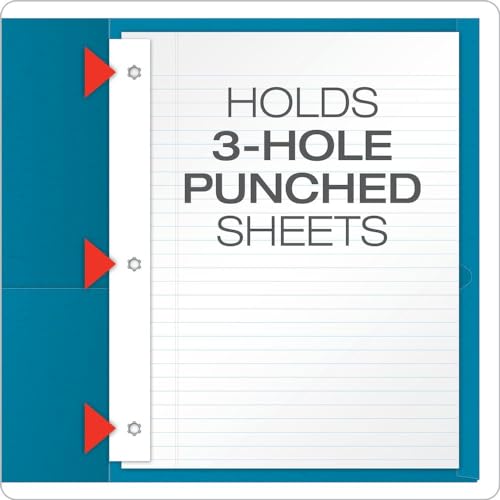 Oxford Two-Pocket Folders w/Fasteners, Light Blue, Letter Size, 25 per Box (57701) - color: Light Blue, size: 25 Count