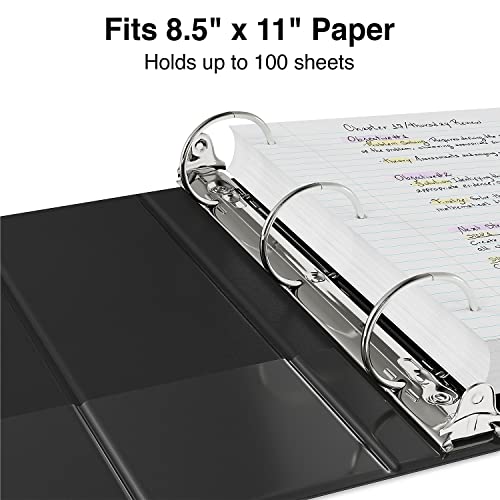 Staples Simply Economy 0.5-Inch Round Ring Non-View Binder, Holds Up to 100 Sheets, Black, Lightweight Binder for Office & School - color: 1 Pack, size: 0.5" Inch, style: Black