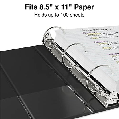Staples Simply Economy 0.5-Inch Round Ring Non-View Binder, Holds Up to 100 Sheets, Black, Lightweight Binder for Office & School - color: 1 Pack, size: 0.5" Inch, style: Black