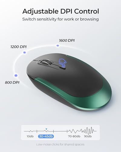 seenda Wireless Keyboard and Mouse Combo, Rechargeable Quiet Keyboard Mouse, Sleek and Ultra Thin Design, Full-Size with Number Pad for Windows, Laptop, PC, Notebook, Desktop- Dark Green - color: Dark Green