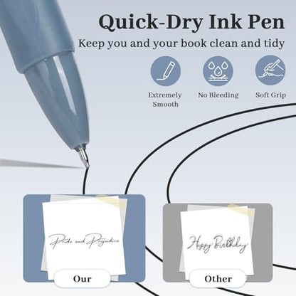 100 Pack Gel Pens Bulk, 0.5mm Fine Point Blue Barrel with Black Ink | Retractable, No Smear, No Bleed, Quick Dry Smooth Writing Click Pens for Studying, Journaling, Office and Everyday Use - color: Dusty Blue-100pieces
