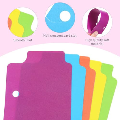 FAVOMOTO Binder Bookmark 5 Pack Notebook Tab Dividers Plastic Binder Tabs Dividers with Writable Tabs Removable Index Dividers for 3 Ring Planner Office School Organization