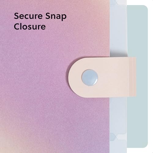U Brands Poly 6 Pocket Expandable Folder with Tabs, Lucent Dreams Pastel, 1 Count, 1/5-cut tabs and 14 Blank Adhesive Labels - color: Pastel