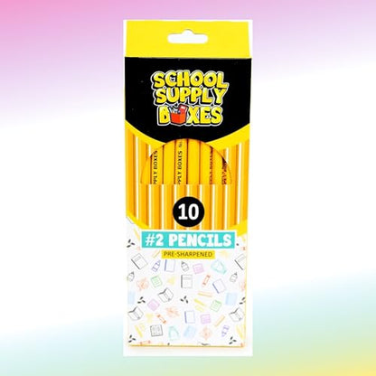 School Supply Boxes | 10 ct. Wooden Pencil Pack | 1 Pack | Pre-Sharpened No. 2 Wooden Pencils | 10 Total Pencils