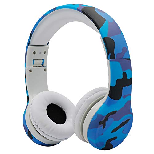 Kids Headphones with Cord, Toddler Headphones with Sharing Function, 85dB/93dB Safe Volume Limit, for Toddler Children Baby Boys Girls On-line Study, School, Travel use (camo Blue) - color: camo blue