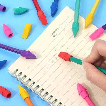Tamaki 60 Pack Erasers for Pencils, Pencil Top Erasers Cap, 6 Colors | Toppers Eraser for kids