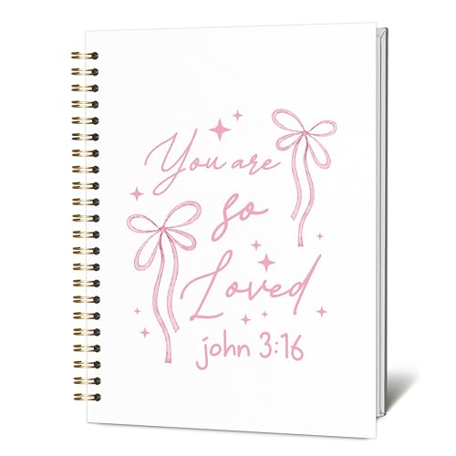 KIDEAR Christian Journal for Women, Prayer Notebook for Bible Study Notes,Cute Pink Bow Faith Journal,Coquette Preppy Christian Gifts for Teen Girls,Church Note Bible Study Supplies - A06 - color: color_06