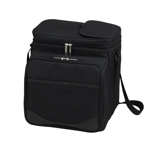 Picnic at Ascot Original Insulated Picnic Basket/Cooler Equipped with Service for 2- Designed, Assembled & Quality Approved in the USA - color: Black