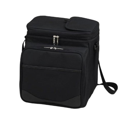 Picnic at Ascot Original Insulated Picnic Basket/Cooler Equipped with Service for 2- Designed, Assembled & Quality Approved in the USA - color: Black