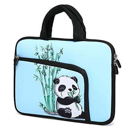 11.6" 12.2 inches Laptop Sleeve Chromebook Case Ultrabook Case Notebook PC Messenger Bag Tablet Neoprene Handle Sleeve for Adult Men Women, Two Pockets (Panda & Bamboo) - color: Panda & Bamboo