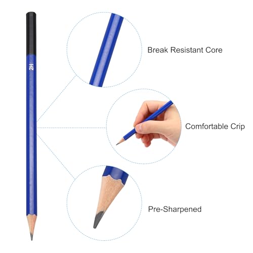 PATIKIL 2H Drawing Pencils for Sketching, 12PCS Sketch Pencils for Drawing Art Pencils Graphite Wood Pre-sharpened for Drawing Sketching Artists, 2H Pencils - size: 1 Count (Pack of 1), style: 2H