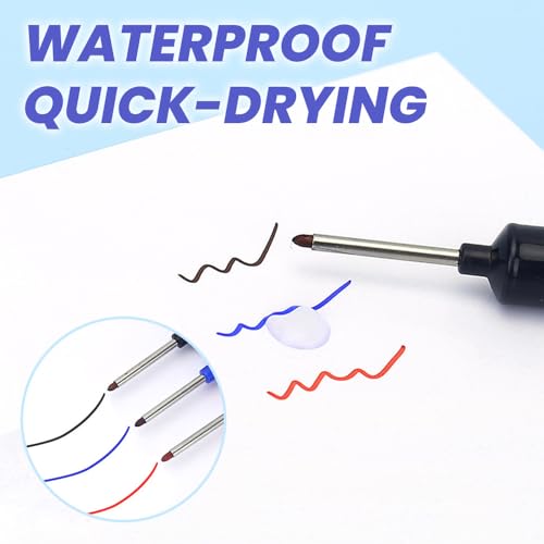 5PCS Long Head Deep Hole Marker Pens, 20mm Deep Reach Markers, Waterproof Construction Markers Marking Tool, Long Nose Marker, Permanent Markers Carpenter Ink Marker Pens, Metal Marking Pen (A-10PC) - color: A-10PC