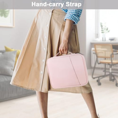 Tablet Bag for Women, Padded Carrying Sleeve Case Compatible with iPad Pro 12.9 M2/M1/2018-2020, Surface Pro 9/8/X, 12.4" Galaxy Tab S9+/S8+ (PU-Pink12.9) - color: Pink, size: 12.9