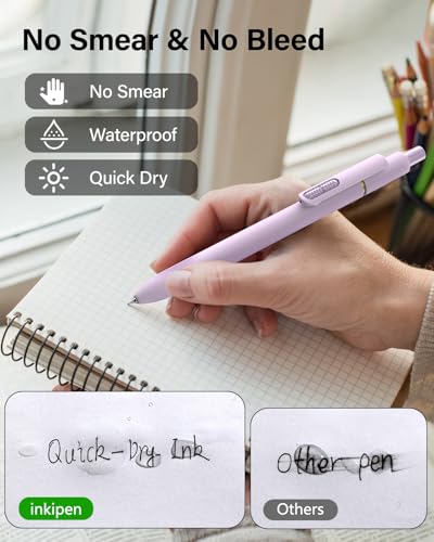 inkipen- 16 Pack Pens, Gel pens Black Ink, Fine Point(0.5mm),Quick-Drying Smooth Writing,School and Office Supplies （Morandi） - color: Morandi-16PCS