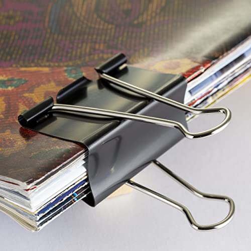 Officemate Large Binder Clips, 2 inch Wide, 1 inch Capacity, Box of 12 (99100) - color: Black, size: Large