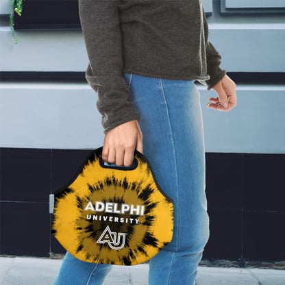 Campus Lab Adelphi University Tie-Dye Soft Neoprene Lunch Bag, Lightweight - color: Adelphi University Panthers