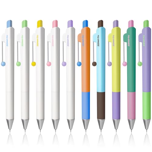 YOXMJDB Gel Pens, 10 Pcs 0.5mm Black Ink Fine Point Pens Quick-Drying Retractable Pens with Diamond-Shaped Barrel, Smooth Writing Pens for Journaling & Note Taking (10 Pcs Z3 Color-Block and Z3 White) - color: 10 Pcs Z3 Color-Block and Z3 White