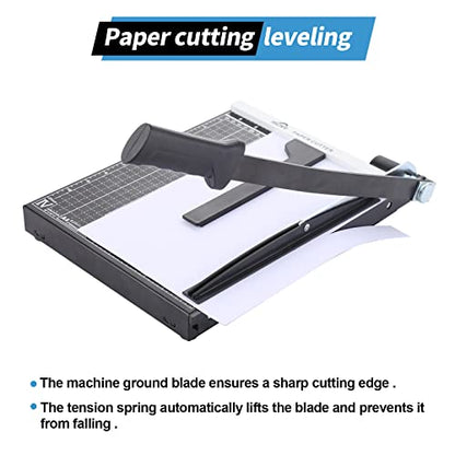 ISDIR Guillotine Paper Cutter 12" with Integrated Pressure Bar – Heavy Duty Metal Base, 15 sheet Capacity, Magnetic Guide & Safety Guard – Precision Trimmer for Cardstock, Crafts, DIY, Photos & Office - color: 12"black1