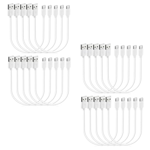 Smays Short 1ft USB C Cable 20-Pack Bulk, USB A to Type C Fast Charging Cord Multipack, White - color: White, size: 1 Foot