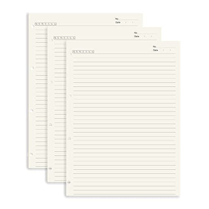 A4 Lined Refill Paper 3 Pack Loose Leaf 4-Hole Punched Filler Paper Refills Planner Binder Insert, 120 Sheets/240 Pages Binder Notebook Papers for A4 Travel Journal Diary - size: A4