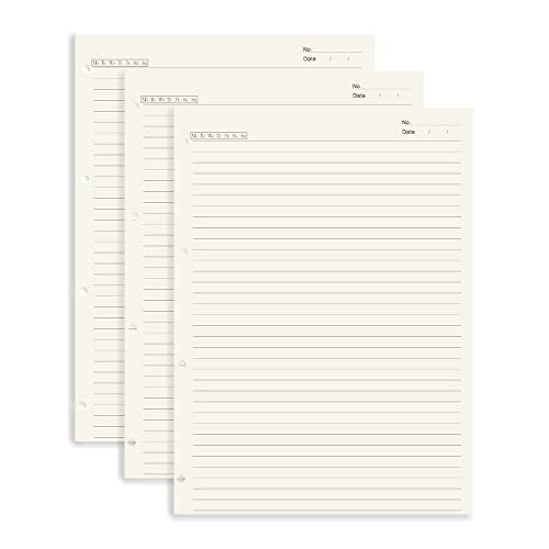 A4 Lined Refill Paper 3 Pack Loose Leaf 4-Hole Punched Filler Paper Refills Planner Binder Insert, 120 Sheets/240 Pages Binder Notebook Papers for A4 Travel Journal Diary - size: A4