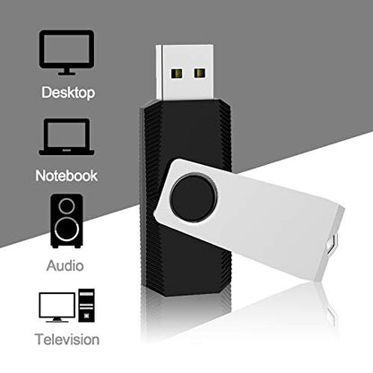 KEXIN 10 Pack USB Flash Drive - 64GB Thumb Drive with Swivel, Black (64GB, 10 Pack) - size: 64 GB USB 2.0, style: 10 Pack