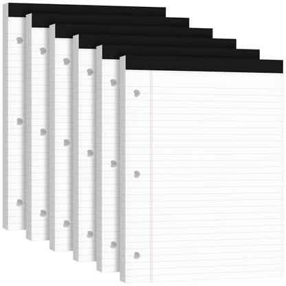 Legal Pads 8.5x11, 50 Sheets/Pack,6 Pack,3-Hole Punch & Perforated Writing Pads, Wide Ruled White Lined Paper, Notebook 8.5x11.75, Notepads 8.5x11 for Business, School and Office Supplies - style: 6 Pack-3Hole