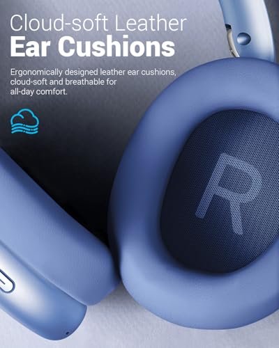 Wentronic Y01 Wireless Noise Canceling Headphones Bluetooth 5.3 Over Ear Headphones with Microphone, Hi-Res Audio, 48H Playtime, Foldable Comfortable Earpads,Compatible with iOS,Android,PC, Blue - color: Blue