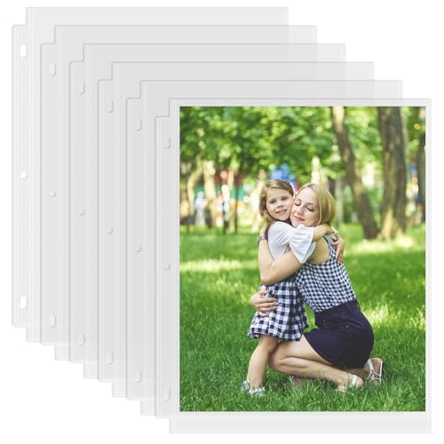 Aegero 25 Pack 8 x 10 Photo Sleeves for 3 Ring Binder(50 Pictures), Heavy-Duty Archival Photo Page Protectors, Clear Picture Album Refill Pages Holds, Acid-Free - size: 8x10inch-1pocket, style: 25 pack