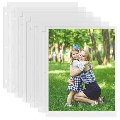 Aegero 50 Pack 8 x 10 Photo Sleeves for 3 Ring Binder(100 Pictures), Heavy-Duty Archival Photo Page Protectors, Clear Picture Album Refill Pages Holds, Acid-Free - size: 8x10inch-1pocket, style: 50 pack