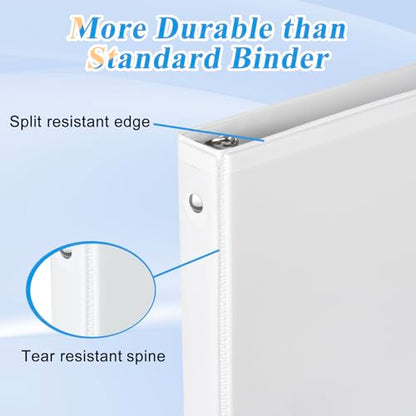 CIXILDTS 0.5-inch Round Ring Binder, Durable 1/2" 3 Ring Binder Fit Letter Size Paper, Presentation View Binders, White,12-Pack - color: White, size: 0.5", style: 12-Pack