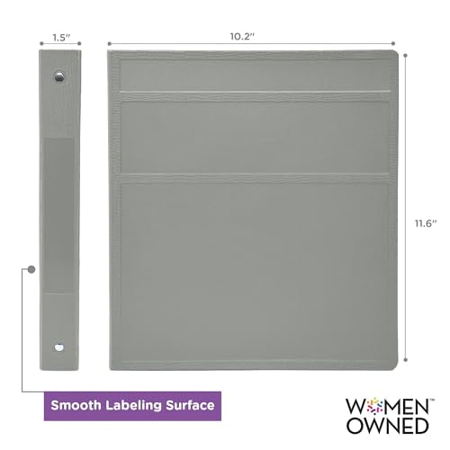 Carstens 1-Inch Heavy Duty 3-Ring Binder - Side Opening, Ash Gray, Durable Plastic, No-Gap Rings, Waterproof Cover, No Pockets, Holds 125 US Letter Sheets, BPA-Free, Made in USA (8702-3R), Case of 18 - color: Gray, size: Case of 18