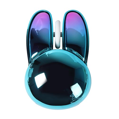 Wireless Mouse Bluetooth Cute Bunny Dual-Mode Computer Mouse Portable Small 2.4G Optical Mouse with USB Receiver Silent Blue Kawaii Rabbit Cordless Mouses for Laptop PC Computer Desktop iPad Macbook - color: Blue