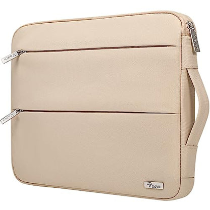 Voova 15.6 16 Inch Laptop Sleeve Case Compatible with MacBook Pro 16 M1/M2/M3/M4 Max 2019-2025, 15.6-16” Hp Lenovo Acer Asus, Waterproof Slim Computer Bag Cover with Handle, Apricot - color: Apricot, size: 15.6-16 Inch