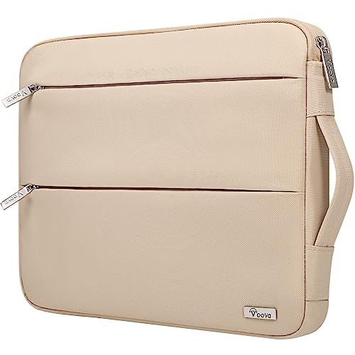 Voova 13 13.6 Inch Laptop Sleeve Case Compatible with MacBook Air 13 M1/M2/M3/M4 2020-2025, MacBook Pro 13/14, IPad Air/Pro 13, Waterproof Slim Computer Bag Cover with Handle, Apricot - color: Apricot, size: 12.6-13.6 Inch
