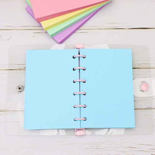 Mogoostry A7 Blank Filler Paper 5 Color Refill Paper for 6 Ring A7 Binder Planner Inserts 6 Hole Blank Note Paper Refills 250 Sheets Loose Leaf Paper - color: Light 5 Color