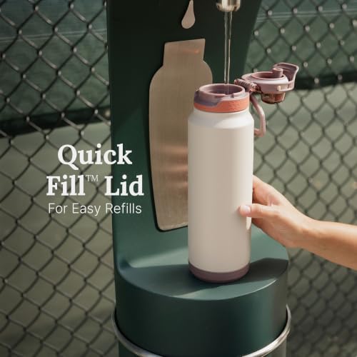 ZULU Powerfill Pro 24oz Stainless Steel Water Bottle with Quick Fill Lid, Triple Walled Vacuum Insulated Metal, Leak Proof Locking Lid, Sip and Chug, Reusable BPA Free, White - color: White, style: 24oz