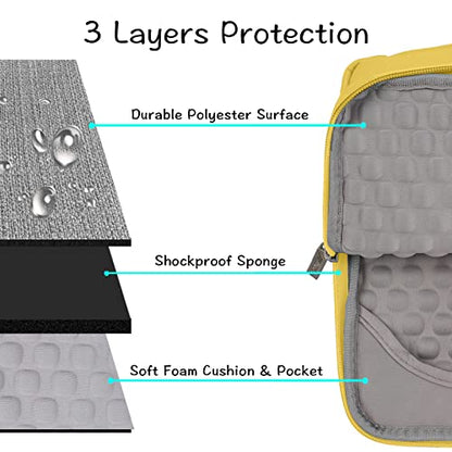 MOSISO Laptop Case 13.3 inch, 13-13.3 inch Laptop Sleeve with Handle Compatible with MacBook Air/Pro 13/Pro 14 M5 M4 M3 M2 M1,HP Dell ASUS Lenovo, Polyester Multifunctional Computer Bag, Yellow - color: Yellow, size: 13.3 inch