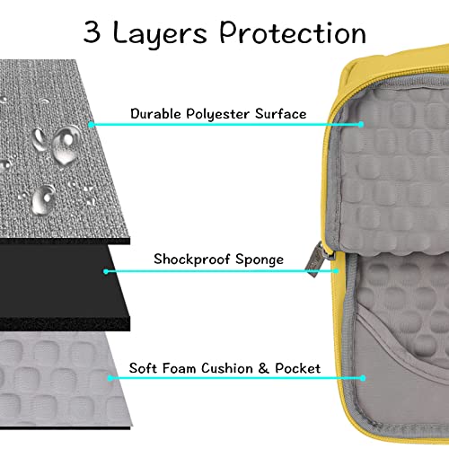 MOSISO Laptop Case 13.3 inch, 13.3 inch Laptop Sleeve with Handle | Compatible with MacBook Air/Pro 13/Pro 14, HP Dell ASUS Lenovo, Polyester Multifunctional Computer Bag, Yellow - color: Yellow, size: 13.3 inch