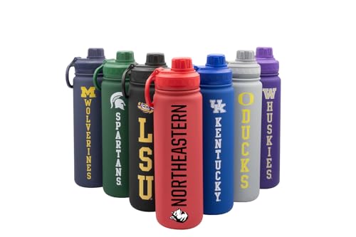 Northeastern Water Bottle - Double Walled Stainless Steel 24 oz Keeps Drinks Cold or Hot - color: Northeastern