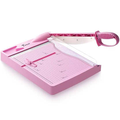 Firbon 12 Inch Guillotine Paper Cutter, 30-Sheet Capacity Paper Trimmers | Pink | Heavy Duty Cutter | Dual Scales | Paper, Cardstock & Photo Trimming | Scrapbooking Crafts | Office, Home & Studio Use - color: Pink