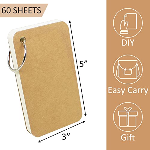 zmybcpack 6 Pack 360 Pcs 3x5 Inches Lined Flash Cards with Binder Rings | Ruled Index Cards Study Cards Lined Note Cards for Studying, School, Memory, 60 Sheets Each Pack - size: 3"x5"(6pack lined)