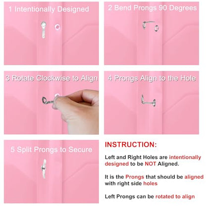 Youngever 6 Pack Heavy Duty Plastic Two Pocket Folders with 3 Prongs, Metal Prongs Fastener, Heavy Duty Plastic 2 Pocket Folder (Pink) - color: Pink