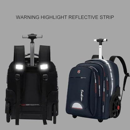 Rolling Backpack for Adults, 22 Inch Backpack with Wheels for Business, College Student and Travel Commuter, Waterproof Wheeled Backpack (blue) - color: Blue