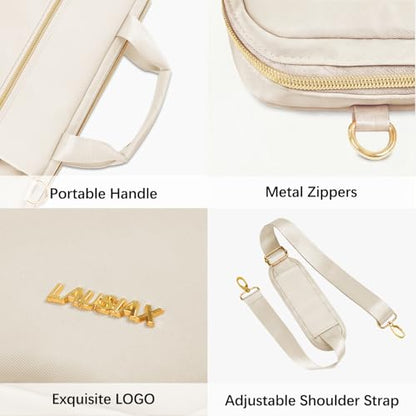 Laptop Case Bag Women Men Computer Sleeve Compatible with MacBook/Dell/HP/Acer/ASUS/LG, Waterproof Shoulder Carrying Briefcase, Beige, 15.6-16 Inch - color: Beige, size: 15.6 inch