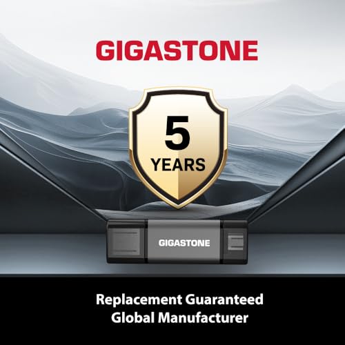 GIGASTONE 128GB Dual USB Flash Drive, USB 3.2 Gen 1, 2-in-1 USB C+A, Speed Up to 100MB/s, Head Cap Design Thumb Drive, Plug & Play for Smartphone/PC/Mac/TV/Car Audio, USB 2.0/3.0/3.1 Compatible