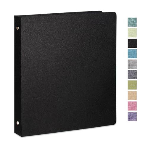 3 Ring Binder 1 Inch for 8.5" x 11" Paper, Planner Binder with Linen Hardcover and 2 Interior Pockets Paper for Organization of School, Business and Home - color: Black, size: 1PACK