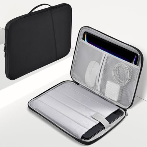13 inch iPad Pro Case, Padded Travel Carrying Sleeve for iPad Pro 13-in M5 M4 & iPad Air 13-in M2 M3 M4(2026) w/Magic Keyboard, Water-Resistant Shockproof iPad Soft Bag Cover Accessory Pocket -Black - color: Black, size: 12.9-13 inch